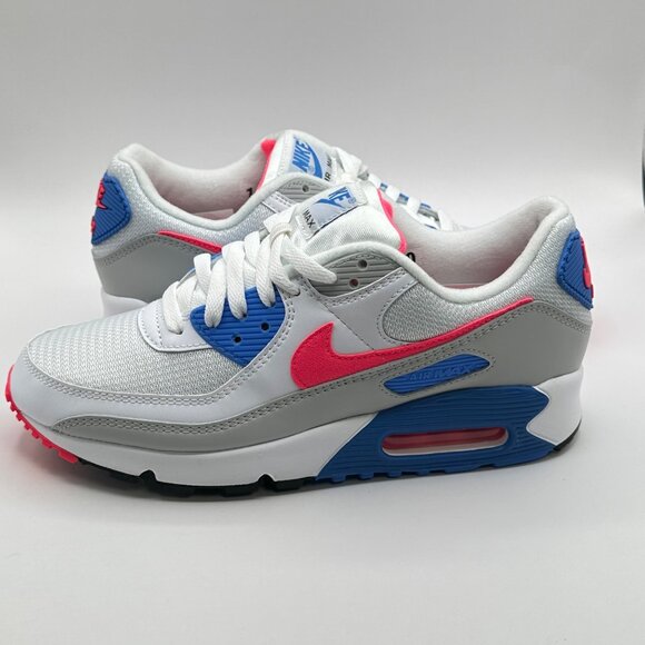 Nike Air Max 90 III Womens Gym Shoes White Red Blue Coral DA8856-100 NEW Size 10 - Picture 10 of 12